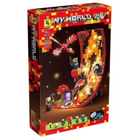 RENZAIMA 811 CÁNH ĐỒNG DUNG NHAM bộ đồ chơi xếp lắp ráp ghép mô hình Minecraft Game Xây Dựng 913 khối