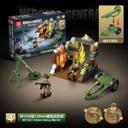 QuanGuan 100284 Quan Guan 100284 CÁC ANH HÙNG VÀ TƯỚNG QUÂN 4 PHÁO PHÒNG KHÔNG FLAK 38 20MM XE MÔ TÔ NỬA BÁNH SD.KFZ2 ĐỊA HÌNH SỰ GAZ-67B SÚNG CỐI HẠNG NẶNG M1938 120MM bộ đồ chơi xếp lắp ráp ghép mô hình Military Army Quân Sự Bộ Đội