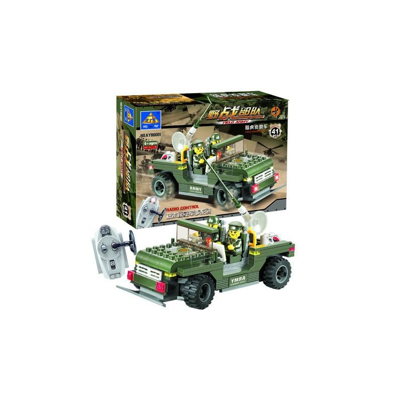Kazi KY86001 86001 LỰC LƯỢNG HIỆN TRƯỜNG XE TRINH SÁT LAND ROVER bộ đồ chơi xếp lắp ráp ghép mô hình Military Army FIELD ARMY Quân Sự Bộ Đội 141 khối