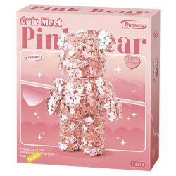 DUOMAIKA D1312 1312 ĐÊM NAY NHƯ MỘT GIẤC MƠ LÃNG MẠN HOA GẤU bộ đồ chơi xếp lắp ráp ghép mô hình Arts & Crafts PINK BEAR 1200 khối