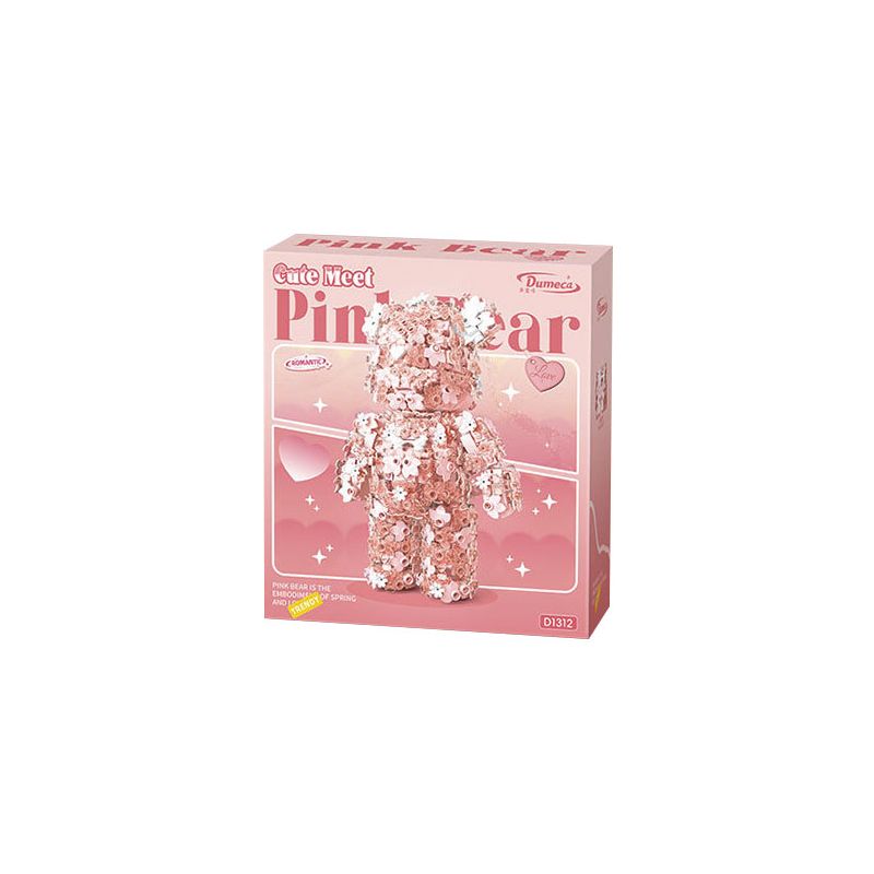 DUOMAIKA D1312 1312 ĐÊM NAY NHƯ MỘT GIẤC MƠ LÃNG MẠN HOA GẤU bộ đồ chơi xếp lắp ráp ghép mô hình Arts & Crafts PINK BEAR 1200 khối