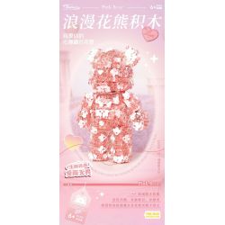 DUOMAIKA D1312 1312 ĐÊM NAY NHƯ MỘT GIẤC MƠ LÃNG MẠN HOA GẤU bộ đồ chơi xếp lắp ráp ghép mô hình Arts & Crafts PINK BEAR 1200 khối
