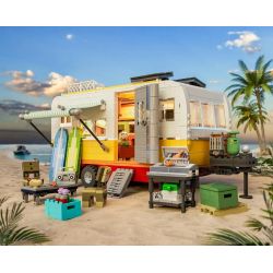 LUMIBRICKS FUNWHOLE F9032 9032 RV BÃI BIỂN bộ đồ chơi xếp lắp ráp ghép mô hình Creator TRAVEL TRAILER Sáng Tạo 1325 khối