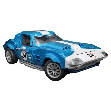 MEGA BLOKS HWW23 HOT WHEELS CORVETTE GRAND SPORT bộ đồ chơi xếp lắp ráp ghép mô hình Creator HOT WHEELS 63 CORVETTE GRAND SPORT RACE CAR Sáng Tạo 1060 khối