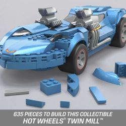 MEGA BLOKS HKV07 BÁNH XE NÓNG TWIN MILL bộ đồ chơi xếp lắp ráp ghép mô hình Creator HOT WHEELS TWIN MILL Sáng Tạo 635 khối