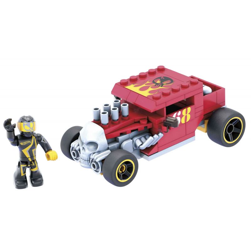 MEGA BLOKS GVM29 HOT WHEELS MÁY LẮC XƯƠNG bộ đồ chơi xếp lắp ráp ghép mô hình Speed Champions Racing Cars HOT WHEELS BONE SHAKER Đua Xe Công Thức 118 khối