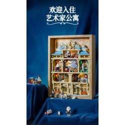 WEKKI 506303 BẢO TÀNG NGHỆ THUẬT ĐÊM HỘI HỌA ÁNH SÁNG TẠO CỦA CÁC BẬC THẦY bộ đồ chơi xếp lắp ráp ghép mô hình Arts & Crafts ARTIST'S NIGHT