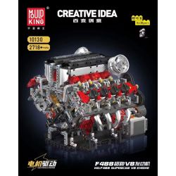 MouldKing 10130 Mould King 10130 ĐỘNG CƠ V8 CỦA SIÊU XE F488 bộ đồ chơi xếp lắp ráp ghép mô hình Technic F488 SUPERCAR V8 ENGINE Kỹ Thuật Công Nghệ Cao Mô Hình Phương Tiện 2718 khối