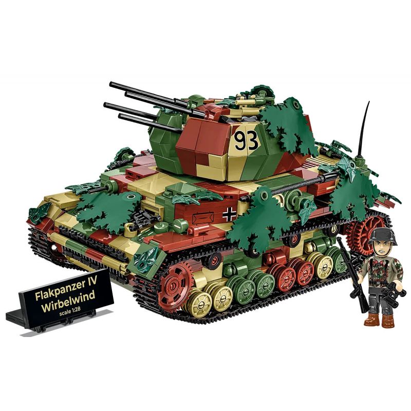 COBI 2593 XE TĂNG PHÒNG KHÔNG CYCLONE IV tỷ lệ 1:28 bộ đồ chơi xếp lắp ráp ghép mô hình Military Army FLAKPANZER IV WIRBELWIND - EXECUTIVE EDITION Quân Sự Bộ Đội 1195 khối