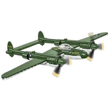 COBI 5882 MÁY BAY CHIẾN ĐẤU P-38 CỦA MỸ tỷ lệ 1:48 bộ đồ chơi xếp lắp ráp ghép mô hình Military Army LOCKHEED P-38 LIGHTNING Quân Sự Bộ Đội 332 khối