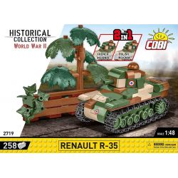 COBI 2719 XE TĂNG HẠNG NHẸ RENAULT R-35 tỷ lệ 1:48 bộ đồ chơi xếp lắp ráp ghép mô hình Military Army Quân Sự Bộ Đội 258 khối