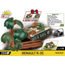 COBI 2719 XE TĂNG HẠNG NHẸ RENAULT R-35 tỷ lệ 1:48 bộ đồ chơi xếp lắp ráp ghép mô hình Military Army Quân Sự Bộ Đội 258 khối