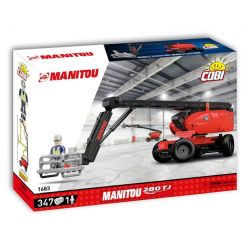 COBI 2587 BỆ LÀM VIỆC TRÊN KHÔNG CẦN ỐNG LỒNG TỰ HÀNH MANITOU 280 TJ CỦA PHÁP tỷ lệ 1:35 bộ đồ chơi xếp lắp ráp ghép mô hình City Thành Phố 347 khối