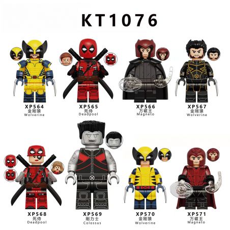 KORUIT KT1076 1076 XP564 XP565 XP566 XP567 XP568 XP569 XP570 XP571 8 NHÂN VẬT NHỎ CỦA DEADPOOL VÀ WOLVERINE bộ đồ chơi xếp lắp ráp ghép mô hình Super Heroes DEADPOOL & WOLVERINE Siêu Nhân Anh Hùng
