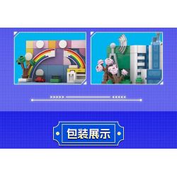 MINGDI LEIBAO K0664 0664 BẦU TRỜI TRONG MƠ MÁY BAY MÀU ĐỎ bộ đồ chơi xếp lắp ráp ghép mô hình City Thành Phố 300 khối