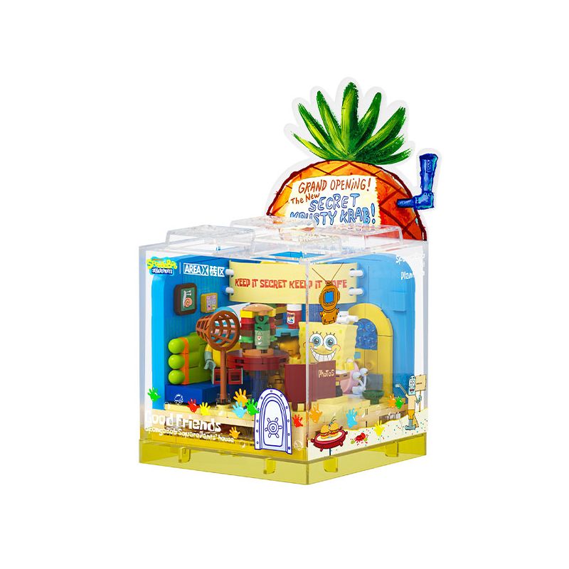 AREA-X AB0051 0051 SPONGEBOB FRIENDS BOX2.0 NHÀ HÀNG DỨA bộ đồ chơi xếp lắp ráp ghép mô hình Movie & Game GOOD FRIENDS Phim Và Trò Chơi