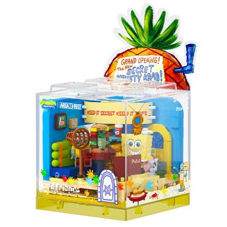 AREA-X AB0051 0051 SPONGEBOB FRIENDS BOX2.0 NHÀ HÀNG DỨA bộ đồ chơi xếp lắp ráp ghép mô hình Movie & Game GOOD FRIENDS Phim Và Trò Chơi