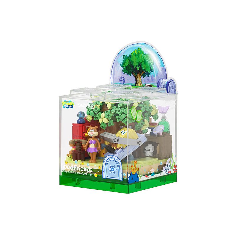 AREA-X AB0053 0053 SPONGEBOB FRIENDS BOX2.0 NGÔI NHÀ MÁI VÒM TRÊN CÂY bộ đồ chơi xếp lắp ráp ghép mô hình Movie & Game GOOD FRIENDS Phim Và Trò Chơi