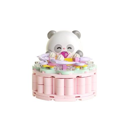 JAKI MK015 NHẬT KÝ ẨM THỰC BÁNH TRUNG THU ĐÀO HỒNG PANDA bộ đồ chơi xếp lắp ráp ghép mô hình PEACH MOONCAKES