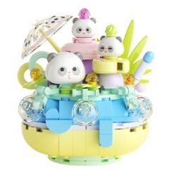 JAKI MK016 NHẬT KÝ THỰC PHẨM SINH TỐ DỪA ĐÔNG LẠNH PANDA bộ đồ chơi xếp lắp ráp ghép mô hình ICE COCONUT