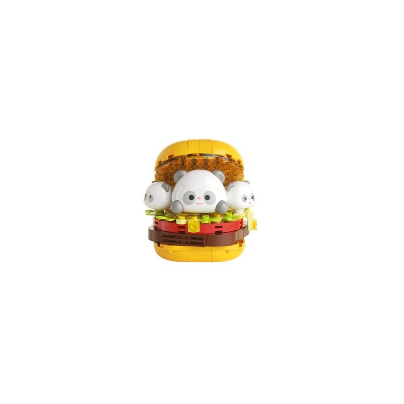 JAKI MK017 NHẬT KÝ ẨM THỰC BURGER CHUBBY PANDA bộ đồ chơi xếp lắp ráp ghép mô hình HAMBURG