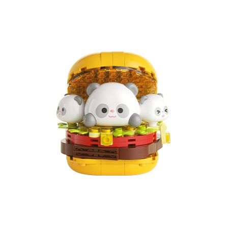 JAKI MK017 NHẬT KÝ ẨM THỰC BURGER CHUBBY PANDA bộ đồ chơi xếp lắp ráp ghép mô hình HAMBURG