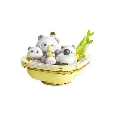JAKI MK018 NHẬT KÝ ĂN UỐNG CƠM NẮM PANDA NUOJIJI bộ đồ chơi xếp lắp ráp ghép mô hình CLUE PUDDING