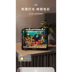 TAKUGI T4001 4001 BỂ CÁ SAN HÔ HỀ bộ đồ chơi xếp lắp ráp ghép mô hình AQUARIUM 568 khối