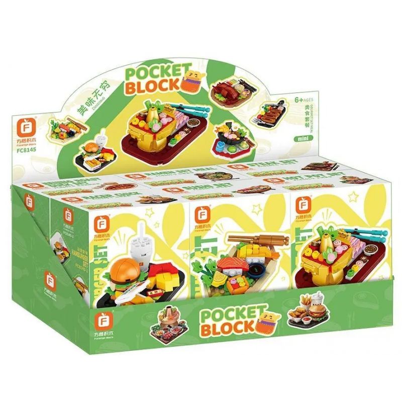 FORANGE FC8145 8145 SET MENU CỰC NGON DÀNH CHO NGƯỜI SÀNH ĂN bộ đồ chơi xếp lắp ráp ghép mô hình GOURMET SET MEAL 712 khối