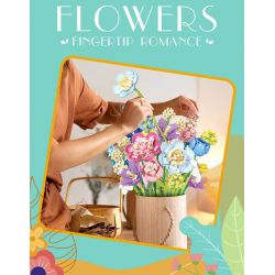JIESTAR JJ9092 9092 NHỮNG NGƯỜI YÊU THÍCH TRONG TWIST bộ đồ chơi xếp lắp ráp ghép mô hình Creator FLOWERS FINGERTIP ROMANCE Sáng Tạo 865 khối