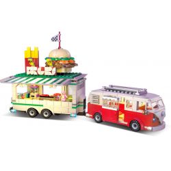 JIESTAR JJ9041 9041 XE BURGER CỔ ĐIỂN bộ đồ chơi xếp lắp ráp ghép mô hình City BURGER JOINT Thành Phố 883 khối