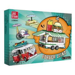 JIESTAR JJ9041 9041 XE BURGER CỔ ĐIỂN bộ đồ chơi xếp lắp ráp ghép mô hình City BURGER JOINT Thành Phố 883 khối