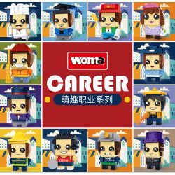 WOMA C0460 0460 12 NGHỀ DỄ THƯƠNG bộ đồ chơi xếp lắp ráp ghép mô hình 814 khối