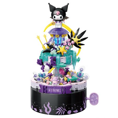 TOP TOY TC2707 2707 TINH THẦN BÍ MẬT CỦA GIA ĐÌNH SANRIO HỘP NHẠC ĐẠI DƯƠNG COOLOMI bộ đồ chơi xếp lắp ráp ghép mô hình Movie & Game SANRIO CHARACTERS KUROMI Phim Và Trò Chơi 400 khối