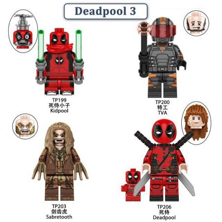 TP 199 200 203 206 DEADPOOL 3 4 NHÂN VẬT NHỎ bộ đồ chơi xếp lắp ráp ghép mô hình Super Heroes DEADPOOL3 Siêu Nhân Anh Hùng