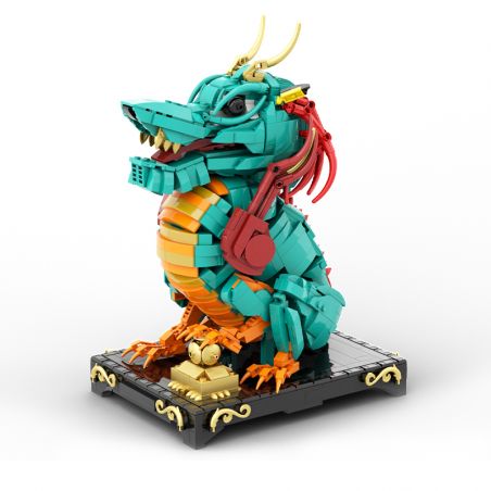 DUNHUANG CULTURAL CREATION DH-JM012 JM012 DHJM012 THÚ TỐT LÀNH ĐÔN HOÀNG RỒNG GIỮ KHO BÁU LỚN bộ đồ chơi xếp lắp ráp ghép mô hình 1477 khối