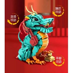 DUNHUANG CULTURAL CREATION DH-JM012 JM012 DHJM012 THÚ TỐT LÀNH ĐÔN HOÀNG RỒNG GIỮ KHO BÁU LỚN bộ đồ chơi xếp lắp ráp ghép mô hình 1477 khối