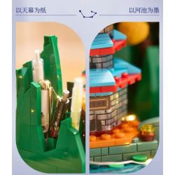 NATIONAL LIBRARY B0282 0282 THƯ VIỆN QUỐC GIA VĂN XƯƠNG TĂNG HUY THÁP HỘP ĐỰNG BÚT bộ đồ chơi xếp lắp ráp ghép mô hình Architecture Công Trình Kiến Trúc 530 khối