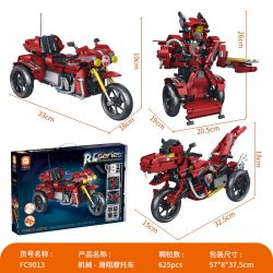 FORANGE FC9013 9013 LƯỚT XE MÁY bộ đồ chơi xếp lắp ráp ghép mô hình Technic GLIDING MOTORCYCLE Kỹ Thuật Công Nghệ Cao Mô Hình Phương Tiện 625 khối