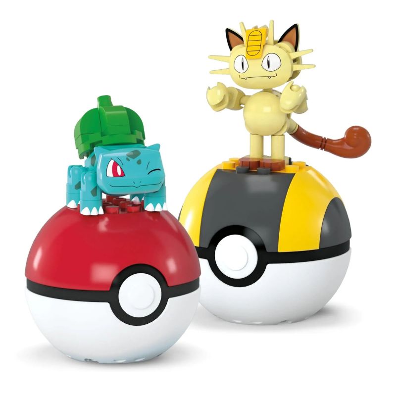 MEGA BLOKS JCR82 POKÉMON BULBASAUR VÀ MEOWTH bộ đồ chơi xếp lắp ráp ghép mô hình Movie & Game POKÉMON BULBASAUR & MEOWTH Phim Và Trò Chơi 60 khối