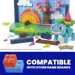 MEGA BLOKS HXF81 POKÉMON CẢNH CÔNG VIÊN bộ đồ chơi xếp lắp ráp ghép mô hình Movie & Game POKÉMON PARK SCENE Phim Và Trò Chơi 222 khối
