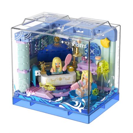 IBLOCK IB2001-5 2001-5 HỘP SAO THẾ GIỚI KHÁC SONG NGƯ bộ đồ chơi xếp lắp ráp ghép mô hình CYBER GALAXY PISCES