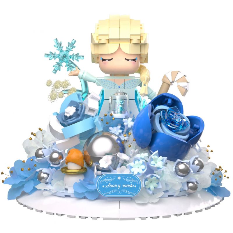 IAMBRICK 30503 NGÔN NGỮ HOA BÍ MẬT RONDO TUYẾT bộ đồ chơi xếp lắp ráp ghép mô hình Arts & Crafts THE LANGUAGE OF SECRET FLOWER