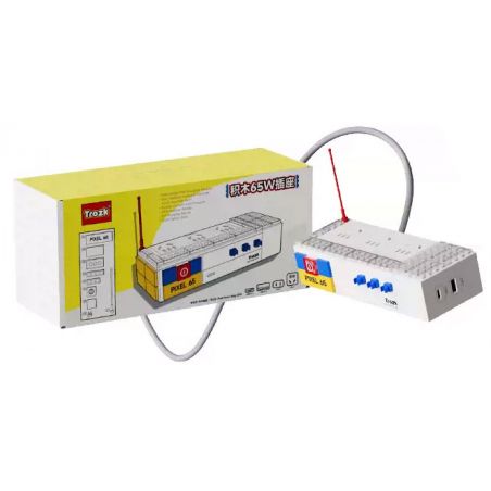 TROZK TL02 Ổ CẮM 65W bộ đồ chơi xếp lắp ráp ghép mô hình Gear PIXEL 65 Đồ Lắp Ghép 24 khối