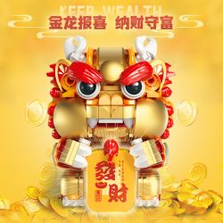 FEMIBOX S44050 44050 CHÚ RỒNG VÀNG NHỎ ĐẦY CỦA CẢI bộ đồ chơi xếp lắp ráp ghép mô hình Arts & Crafts 583 khối