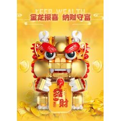 FEMIBOX S44050 44050 CHÚ RỒNG VÀNG NHỎ ĐẦY CỦA CẢI bộ đồ chơi xếp lắp ráp ghép mô hình Arts & Crafts 583 khối