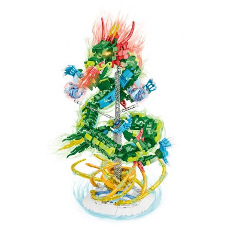 WOMA C0696 0696 RỒNG BAY VƯỢT BIỂN XANH CỦA HOA ĐÔNG bộ đồ chơi xếp lắp ráp ghép mô hình 874 khối