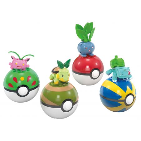 MEGA BLOKS HWR77 POKÉMON bộ đồ chơi xếp lắp ráp ghép mô hình Movie & Game POKÉMON GRASS-TYPE TRAINER TEAM Phim Và Trò Chơi 118 khối