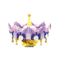 AMERICAN LEAGUE JX099 HỘP NHẠC BĂNG CHUYỀN VUI VẺ bộ đồ chơi xếp lắp ráp ghép mô hình MERRY GO ROUND 456 khối