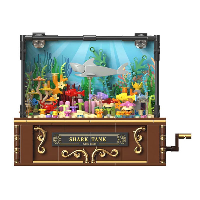 TAKUGI T4002 4002 BỂ CÁ MẬP BIỂN SÂU bộ đồ chơi xếp lắp ráp ghép mô hình DEEP SEA SHARK TANK 721 khối